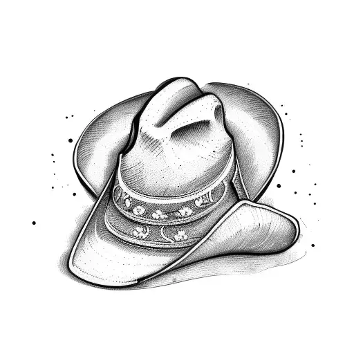 skeleton with cowboy hat  tattoo design idea