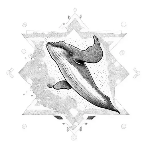 The tail of a diving whale tattoo design idea