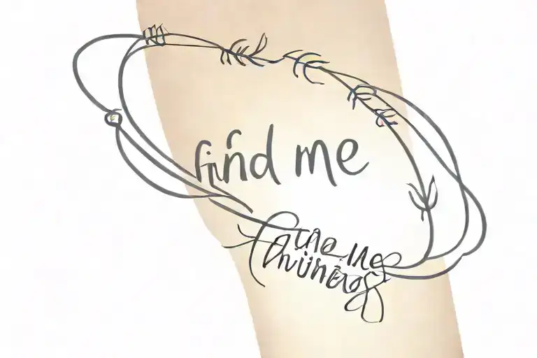 A small infinity wrist tattoo that says FIND ME WHERE THE WILD THINGS ARE. “Find me where the” and “are” are in script.  tattoo design idea