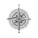A geometric compass with intricate patterns tattoo design idea