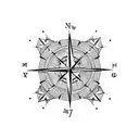 A geometric compass with intricate patterns tattoo design idea