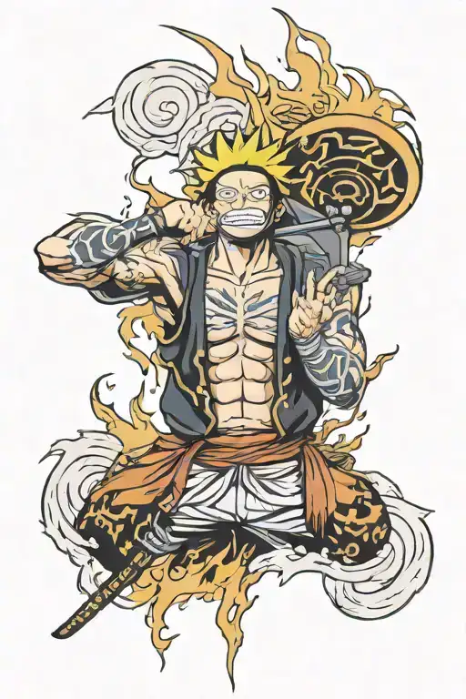 one piece, bleach, naruto arm sleeve tattoo tattoo design idea