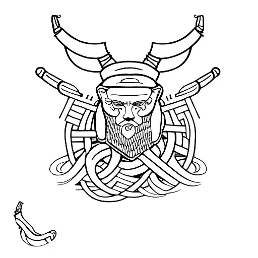 an arm twisting band with a viking theme or a natur theme tattoo design idea