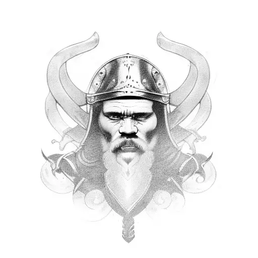 an arm twisting band with a viking theme tattoo design idea