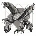 A soaring eagle above a  Scorpion . This should also depict the sentence "Unleash your inner strength" tattoo design idea