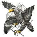 A soaring eagle above a  Scorpion . This should also depict the sentence "Unleash your inner strength" tattoo design idea
