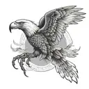 A soaring eagle above a Scorpion . This should also depict the sentence "Unleash your inner strength" tattoo design idea