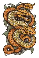 viking snake slithering tattoo design idea