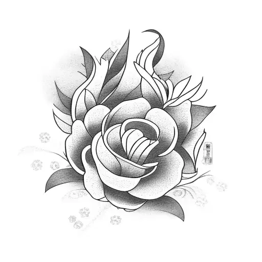 japanese fan with flowers  tattoo design idea
