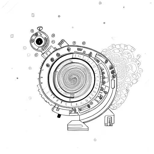 A microscope with colorful swirling patterns inside, symbolizing the excitement of conducting experiments in the lab tattoo design idea