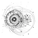 A microscope with colorful swirling patterns inside, symbolizing the excitement of conducting experiments in the lab tattoo design idea