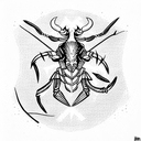 zodiac scorpio locked in battle with zodiac taurus tattoo design idea
