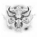 zodiac scorpio locked in battle with zodiac taurus tattoo design idea