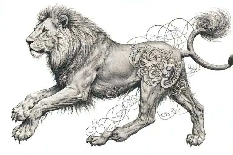 lion connecting to 2 Timothy 1:7 tattoo design idea