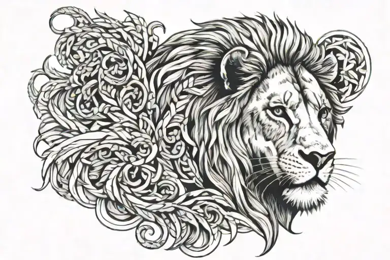 lion connecting to 2 Timothy 1:7 tattoo design idea