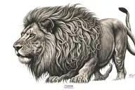 lion connecting to 2 Timothy 1:7 tattoo design idea