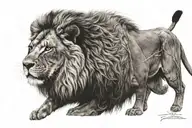 lion connecting to 2 Timothy 1:7 tattoo design idea