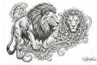 lion connecting to 2 Timothy 1:7 tattoo design idea