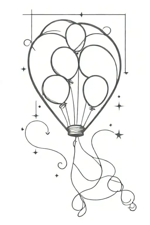 Black balloon tattoo design idea