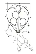 Black balloon tattoo design idea
