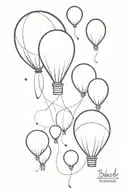 Black balloon tattoo design idea