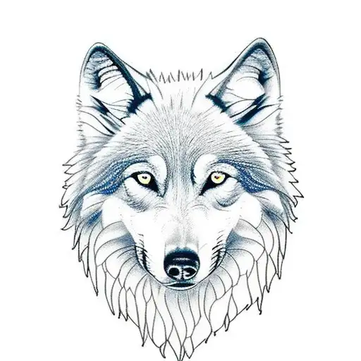 Wolf and border collie tattoo design idea