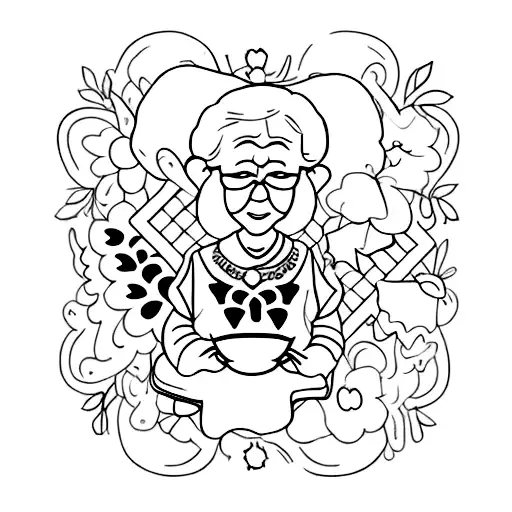 grandma memorial tea love tattoo design idea