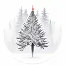 trees around a grandfather clock tattoo design idea