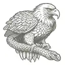 eagle with snake tattoo design idea