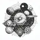 venus and neptune planets stars and nebulas tattoo design idea