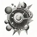 venus and neptune planets stars and nebulas tattoo design idea