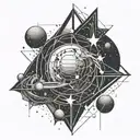 venus and neptune planets stars and nebulas tattoo design idea