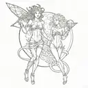 venus and neptune planet tattoo design idea