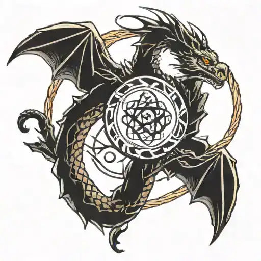 ouroboros dragon tattoo design idea