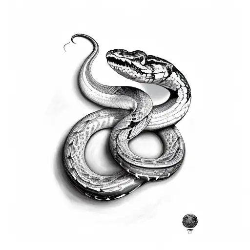 arm sleeve venomous snake preparing to strike tattoo design idea
