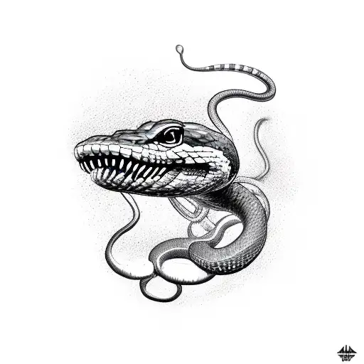 arm sleeve venomous snake preparing to strike tattoo design idea