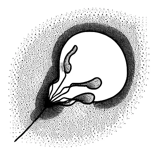 a rock tied to a little flying balloon tattoo design idea