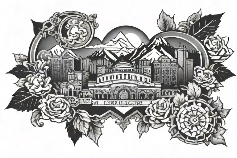 Denver Nuggets Colorado Avalanche Paramount Theatre tattoo design idea