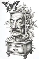dali drawers pulled tattoo design idea
