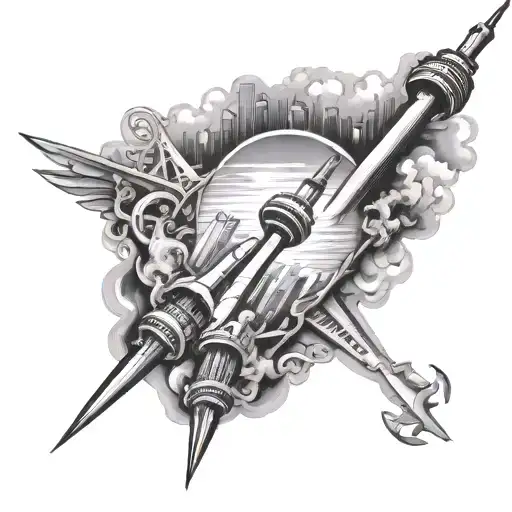 CN Tower Toronto skyline tattoo design idea