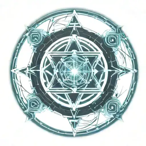 cyber alchemy transmutation circle tattoo design idea