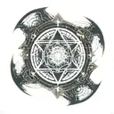 cyber alchemy transmutation circle tattoo design idea