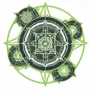 cyber alchemy transmutation circle tattoo design idea