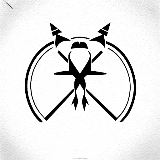 jet plane with king of clubs tattoo design idea