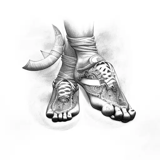 newborn feet's with god of war videos game  tattoo design idea