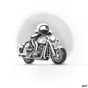 A motorcycle speeding through a dark cave, representing the thrill of the ride and the unknown tattoo design idea