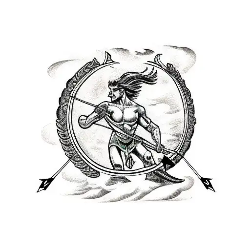 CENTAUR WITH BOW AND ARROW tattoo design idea