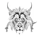 I would like a photo of the zodiac sign of a lion and a bull tattoo design idea
