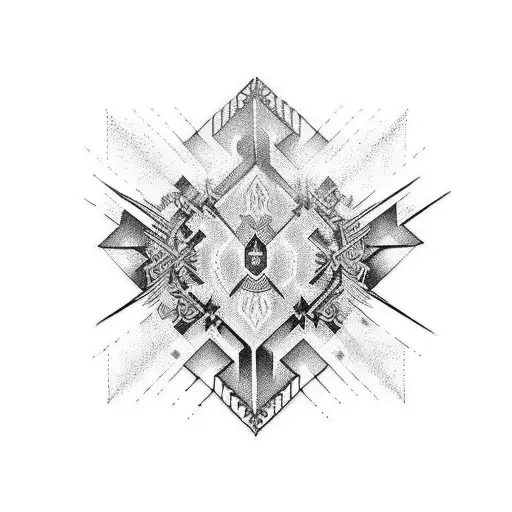 tradition tribal with fine line transition to pixelated design for a leg sleeve tattoo design idea