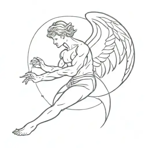 Fitness Angel Justin tattoo design idea